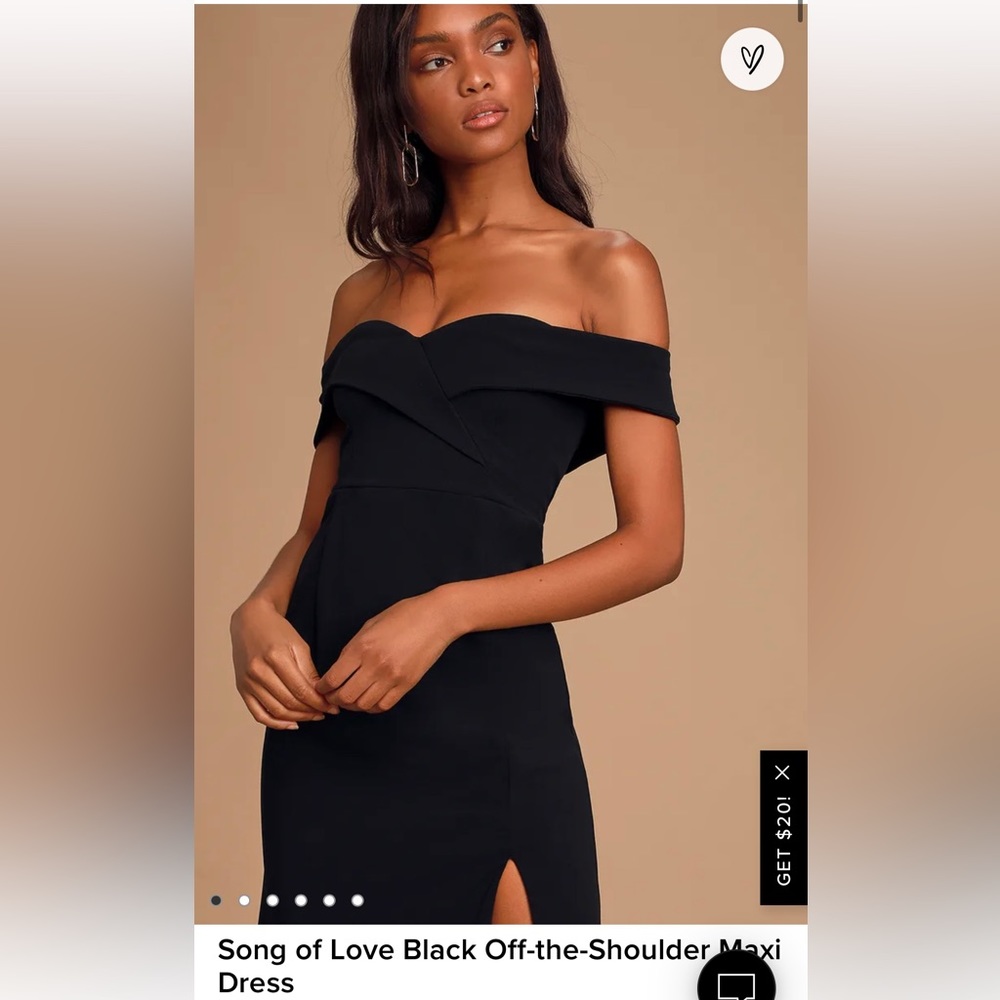 Song of Love Black Off-the-Shoulder Maxi Dress